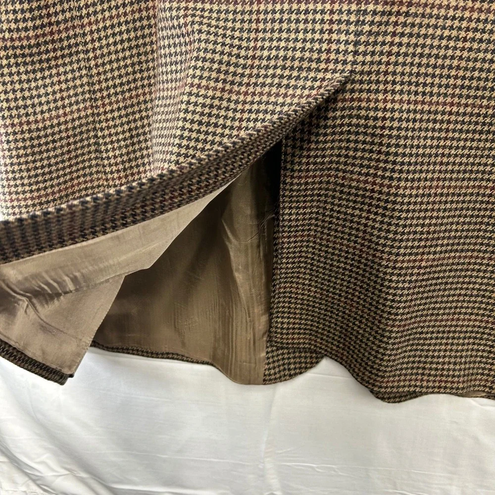 Chaps Ralph Lauren Blazer Mens 54 Brown Houndstooth Wool Sport Coat